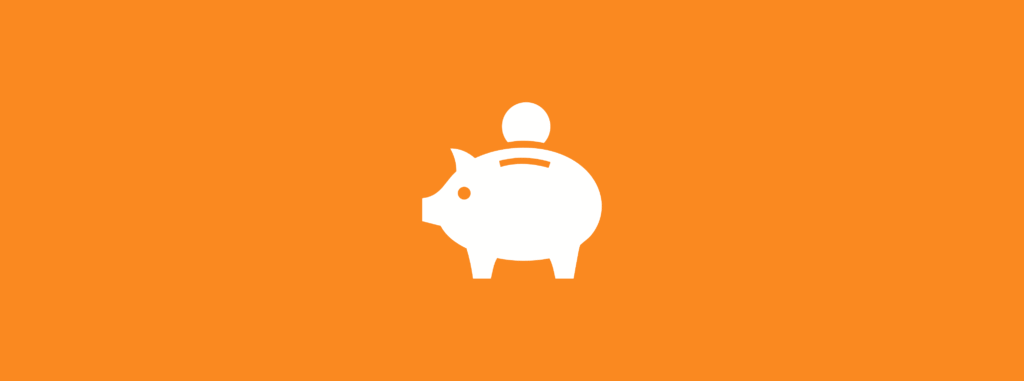Oranges Sparschwein als Signal für: Jetzt sparen bei camps for friends!